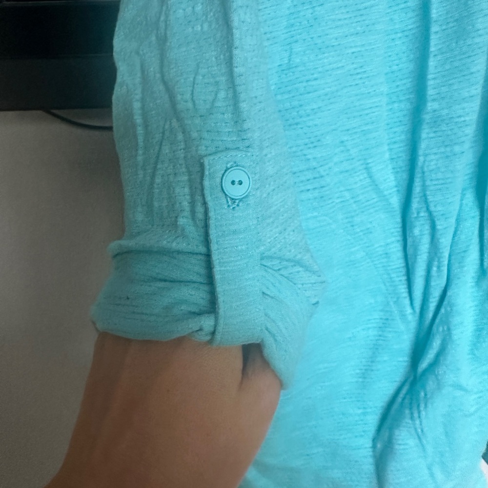 Talbots Blue Cardigan with Drawstring - Picture 4 of 7